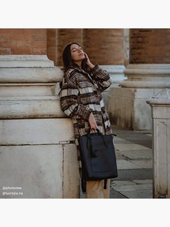 Vegan Leather Convertible Tote Backpack Laptop 14\